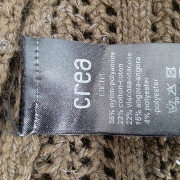 CREA CONCEPT Cable Knit Sweater Tunic Drop Shoulders Relaxed Fit Sz L - Picture 10 of 11